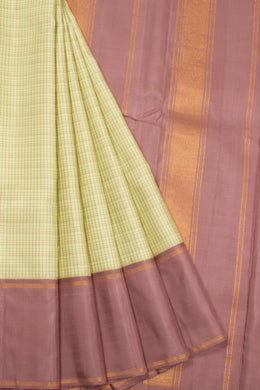 Mint Green Korvai Kanjivaram Silk Saree