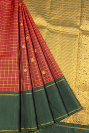 Maroon Handloom Kanjivaram Silk Saree 