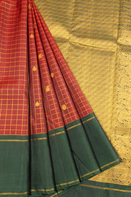 Maroon Handloom Kanjivaram Silk Saree 