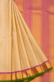 Beige Handloom Kanchipuram Pure Silk 10072804