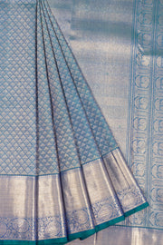 Green Bridal Kanjivaram Pure Zari Silk Saree 10072863