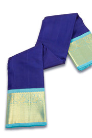 Blue Pure Silk Silver Zari Kanjivaram Saree 10074761