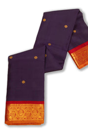 Blue Kanjivaram Pure Silk Saree with Contrast Pallu 10074782