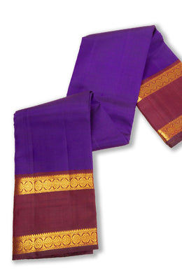 Purple Kanjivaram Pure Silk Saree with Contrast Pallu  10074783
