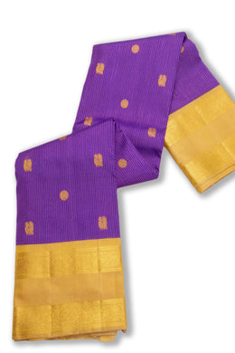 Purple Kanjivaram Pure Silk Saree with Contrast Pallu 10074784