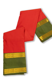 Red Kanjivaram Pure Silk Saree with Contrast Pallu 10074785