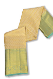 Beige Kanjivaram Pure Silk Saree with Contrast Pallu 10074786