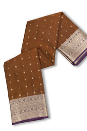 Hazelnut Brown Kanjivaram Vegan Silk Saree 10075590