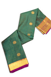 Phthalo Green Kanjivaram Silk Saree with Checks Design 10075637
