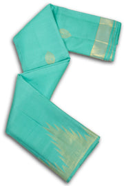 Minty Blue Ettukol Kanjivaram Silk Saree 10075647