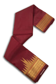 Prune Red Monotone Kanjivaram Silk Saree 10075649