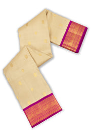 Navajo White Korvai Kanjivaram Silk Saree 10075652