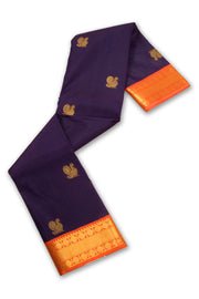 Matte Purple Korvai Kanjivaram Silk Saree 10075655