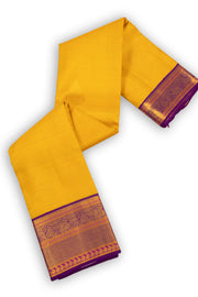  Marigold Korvai Kanjivaram Silk Saree 10075661