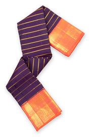 Russian Violet Korvai Kanjivaram Silk Saree 10075663