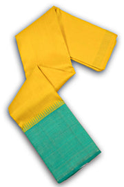 Spanish Yellow Korvai Kanjivaram Silk Saree 10075669