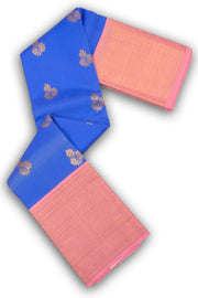Cobalt Blue Korvai Kanjivaram Silk Saree 10075670