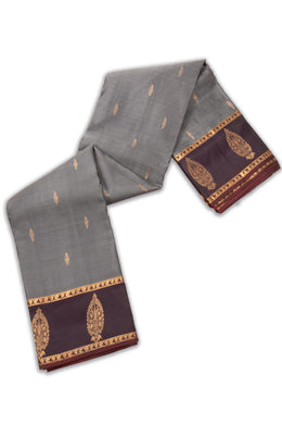 Grey Kanjivaram Pure Silk Saree 10076076