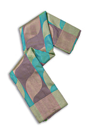 Green Ettukol Kanjivaram Pure Silk Saree 10076128