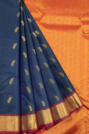 Blue Light Weight Kanchipuram Pure Silk Saree 10072802