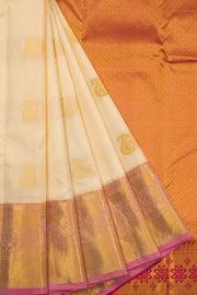 Cream Handloom Kanchipuram Pure Silk 10072822