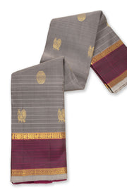 Grey Handloom Kanjivaram Pure Silk Saree 10074820