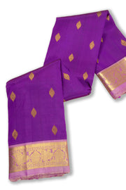 Purple Kanjivaram Pure Silk Saree with Contrast Pallu  10074821