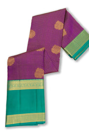 Purple Kanjivaram Pure Silk Saree with Contrast Pallu 10074833