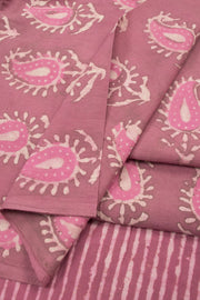 Pink Dabu Printed Cotton Salwar Suit Material  - Avishya