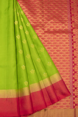 Green Handloom Kanjivaram Soft Silk Saree - Avishya