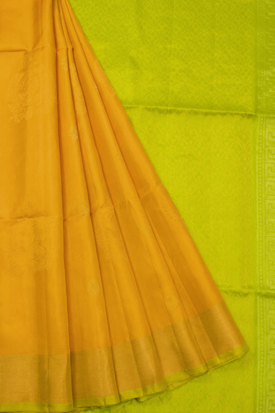Honey Yellow Handloom Kanjivaram Soft Silk Saree - Avishya
