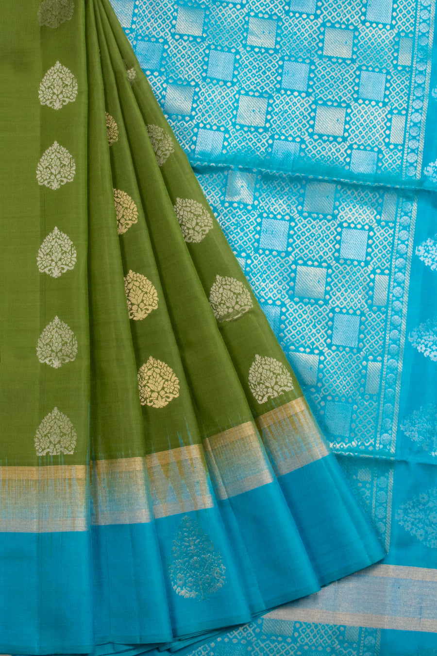 Green Kanjivaram Soft Silk Saree 10069222 - Avishya