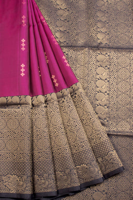 Magenta Kanjivaram Soft Silk Saree 10069227 - Avishya