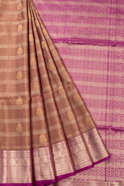 Chocolate Brown Handloom Kanjivaram Silk Saree 10070698 - Avishya
