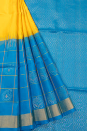 Yellow Handloom Kanjivaram Silk Saree 10070703