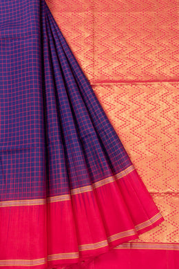 Midnight Blue Handloom Kanjivaram Silk Saree 10070727