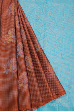 Brown Handloom Kanjivaram Silk Saree