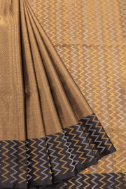Brown Kanjivaram Tissue Soft Silk Saree