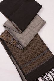 Grey and Black Handloom Kanjivaram Soft Silk Saree 10073917