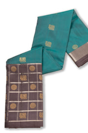 Blue Handloom Kanjivaram Soft Silk Saree with Contrast Pallu 10074801