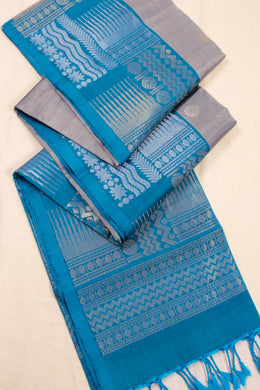 Grey Handloom Kanjivaram Soft Silk Saree 10074812