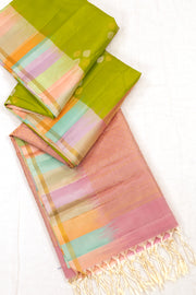 Green Handloom Kanjivaram Soft Silk Saree 10075675
