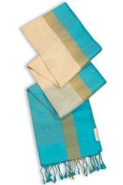 Cream Handloom Kanjivaram Soft Silk Saree 10075681