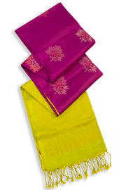 Magenta Handloom Kanjivaram Soft Silk Saree 10075685
