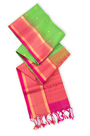 Spring Green Handloom Kanjivaram Soft Silk Saree 10075693