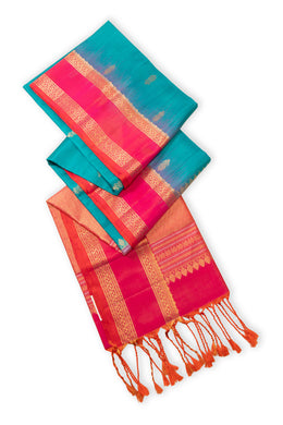Blue Handloom Kanjivaram Soft Silk Saree 10075694