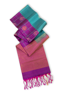 Blue Handloom Kanjivaram Soft Silk Saree 10075698