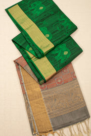 Green Handloom Kanjivaram Soft Silk Saree 10076153