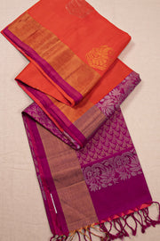 Orange Handloom Kanjivaram Soft Silk Saree 10076156
