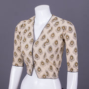 Beige Handblock Printed Cotton Blouse 10069779 - Avishya